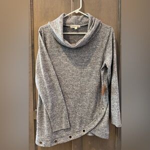 Parallel Skies cowl neck sweater silver grommet detail medium